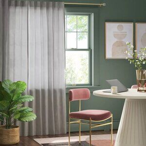 Threshold Silver Satin Pebble Pinch Pleat Accent Curtain Panel 34" x 63" NWOT